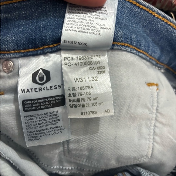 Levi's Blue Straight Leg Jeans with Vintage Distress - Picture 5 of 5